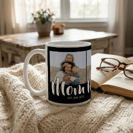 Caneca De Café Mom Established Script Black 3 Photo
