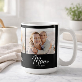 Caneca De Café Mom Established Script Black 3 Photo