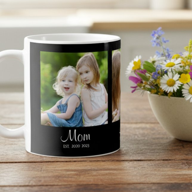 Caneca De Café Mom Established Script Black 3 Photo (Criador carregado)