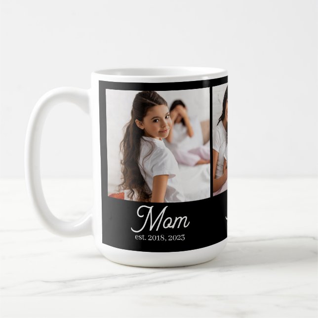 Caneca De Café Mom Established Script Black 3 Photo (Esquerda)
