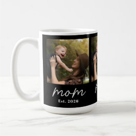 Caneca De Café Mom Established Script Black 3 Photo 