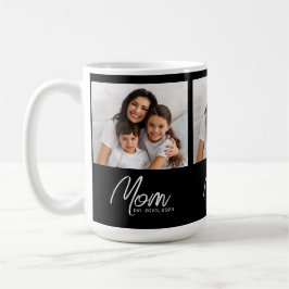 Caneca De Café Mom Established Script Black 3 Photo Coffee Mug