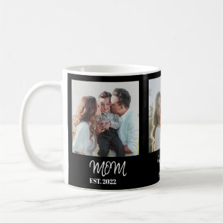 Caneca De Café Mom Established, White Script, 3-Photo Coffee Mug