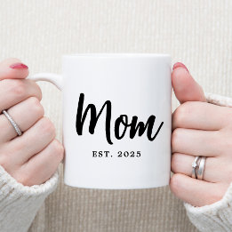 Caneca De Café Mom Established Year New Mother Gift