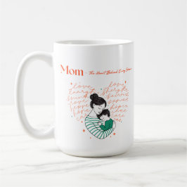 Caneca De Café Mom Heart Love Typography Motherhood Art