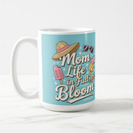 Caneca De Café Mom life in full bloom chic summer 