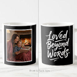 Caneca De Café Mom Loved Beyond Words Custom Easy 1 Photo Black