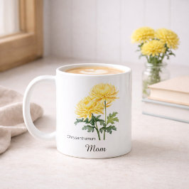 Caneca De Café Mom November Birth Flower Chrysanthemum