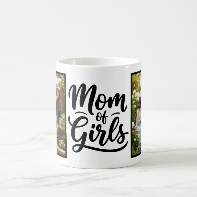 Caneca De Café Mom of Girls Brush Script 2 Photo (Centro)