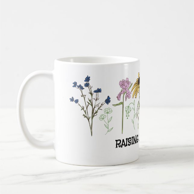 Caneca De Café Mom Raising a wildflower  (Esquerda)
