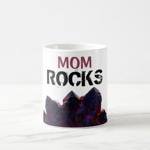 Caneca De Café *~* MOM ROCKS Cristais Roxos Pedras Lapidação