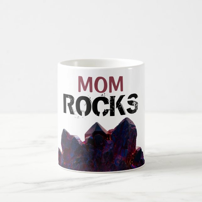 Caneca De Café *~* MOM ROCKS Cristais Roxos Pedras Lapidação (Centro)