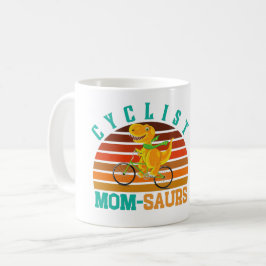 CANECA DE CAFÉ MOM-SAURS CICLISTA - DIA DE AS MÃES T-REX DINO MOM