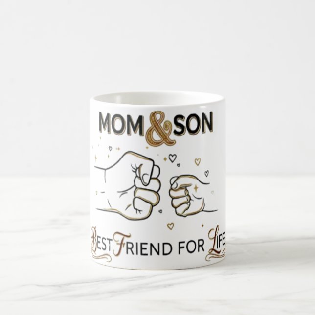 Caneca De Café Mom & Son Best Friend for Life Fist Bump Mug (Centro)