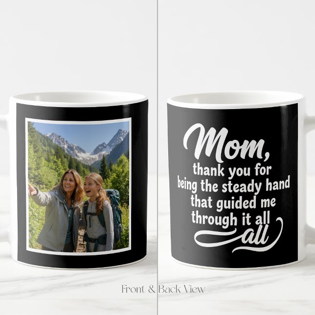 Caneca De Café Mom Steady Hand Guided Me Script 1 Photo Black (Criador carregado)