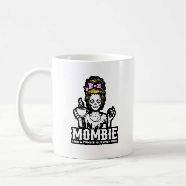 Caneca De Café Mombie Zombie Funny (Esquerda)