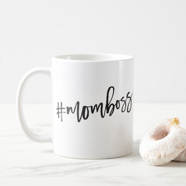 Caneca De Café #MOMBOSS - citação engraçada mínima do script casu (Com Donut)