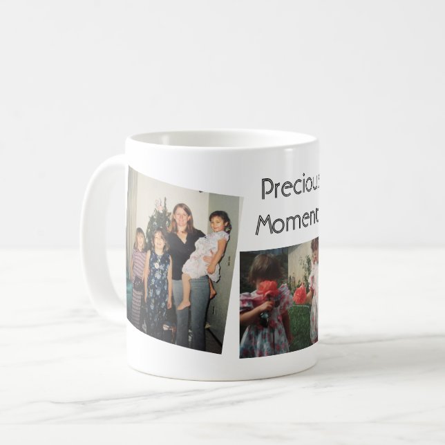 Caneca De Café Momentos Preciosos Sua Foto (Frente Esquerda)