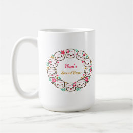 Caneca De Café Mom's Special Floral Wreath Mug Mother's Day 2026"