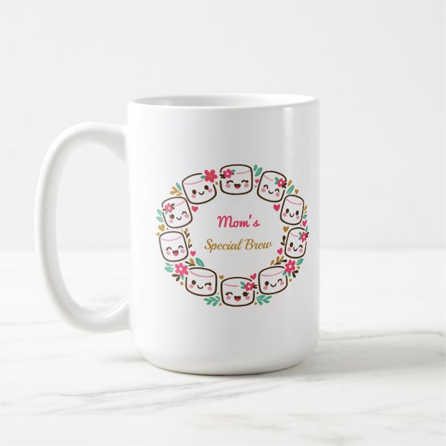 Caneca De Café Mom's Special Floral Wreath Mug Mother's Day 2026" (Esquerda)