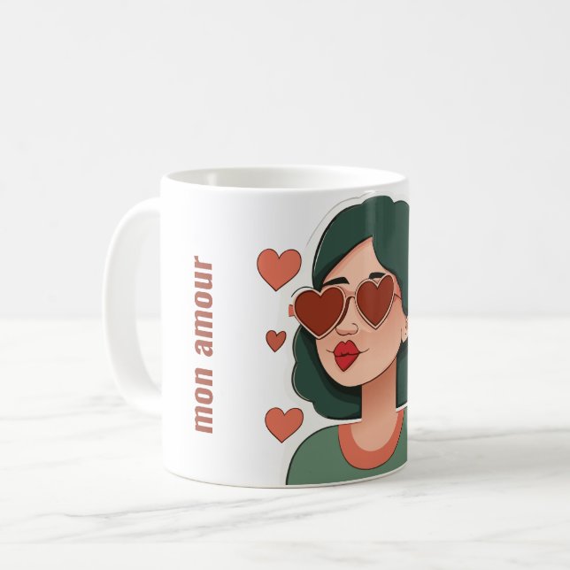 Caneca De Café Mon Amour (Frente Esquerda)