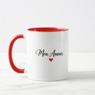 Caneca de Café Mon Amour French Love com Coração V