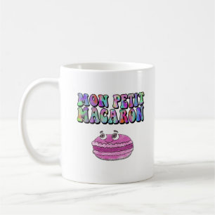 Caneca De Café Mon Petit Macaron Retro Tie Dye Groovy Text