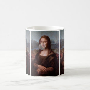 Caneca De Café Mona Lisa a soprar o chiclete da cinza