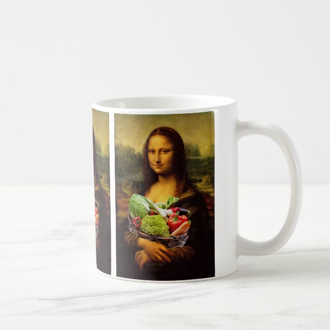 Caneca De Café Mona Lisa ama legumes (Direita)