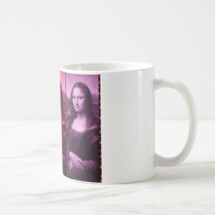 Caneca De Café Mona Lisa Animal Imprime Púrpura Rosa Verde