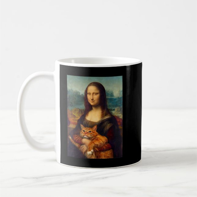 Caneca De Café Mona Lisa + Cat T-Shirt (Esquerda)