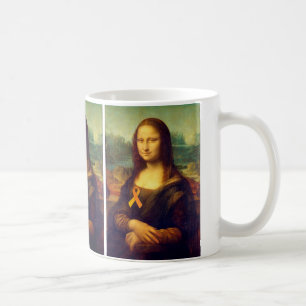 Caneca De Café Mona Lisa Com Fita Laranja