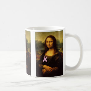 Caneca De Café Mona Lisa Com Fita Rosa