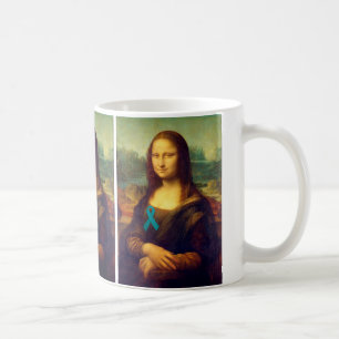 Caneca De Café Mona Lisa Com Fita Teal