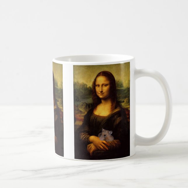 Caneca De Café Mona Lisa Com Hamster (Direita)