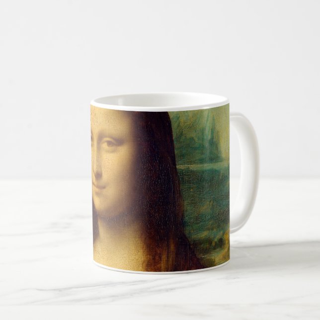 Caneca De Café Mona Lisa do Da Vinci (Frente Esquerda)