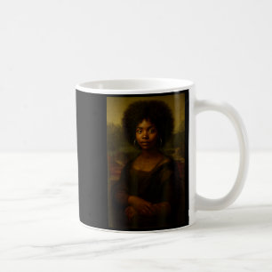 Caneca De Café Mona Lisa Preta Afro Afro-Americana Melanina Preta