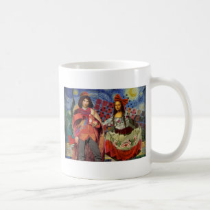 Caneca De Café Mona Lisa Romântica Trabalho de arte Colorida Engr