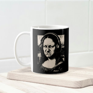 Caneca De Café Mona Lisa Rosto de Bateria Amantes de Música DJs