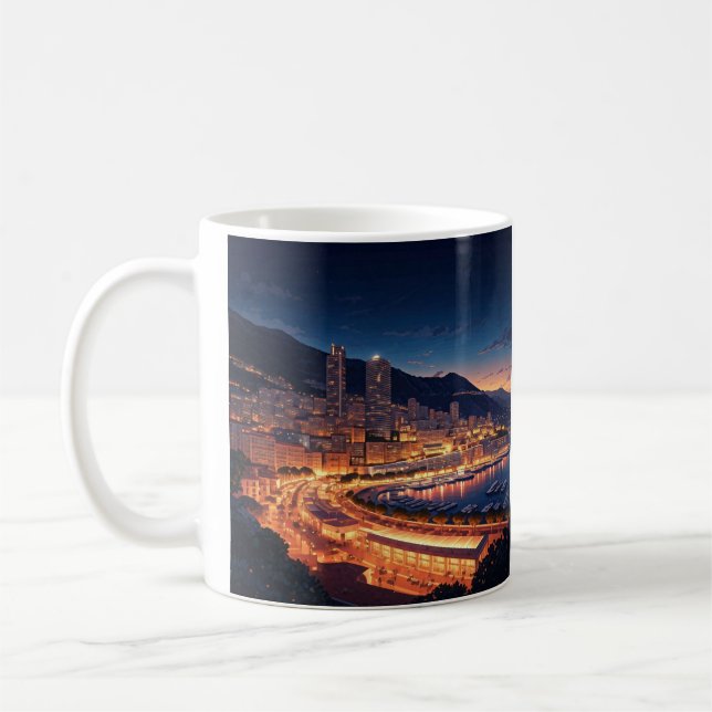 Caneca De Café Mônaco Monte Carlo à noite (Esquerda)