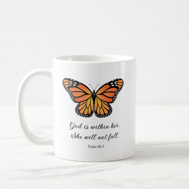 Caneca De Café Monarca Borboleta Cãozinho Deus está dentro dela (Esquerda)