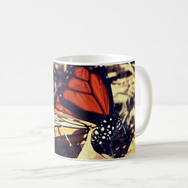 Caneca De Café Monarca Borboleta Natureza Personalizada (Frente Esquerda)