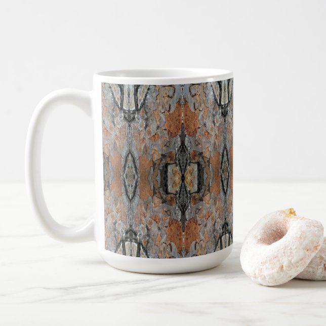 Caneca De Café Monarch Tree Bark Patterned (Com Donut)