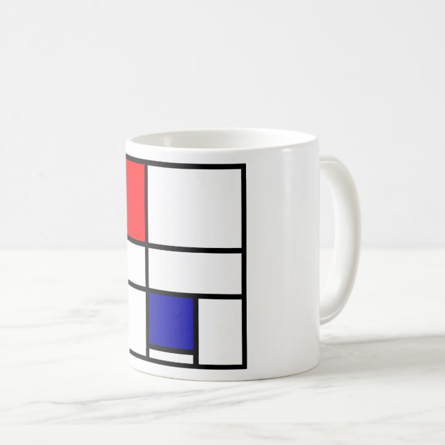 Caneca De Café Mondrian 3 (Frente Esquerda)
