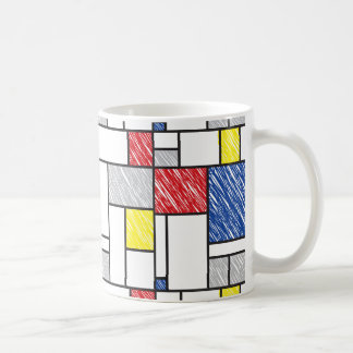 Caneca De Café Mondrian Rabiscos Minimalista Arte Moderna De Stij
