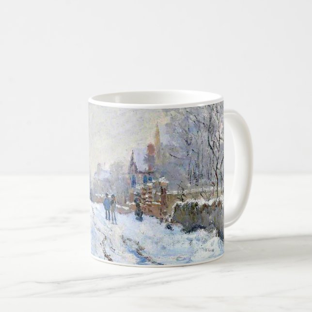 Caneca De Café Monet - Cena de Neve em Argenteuil (Frente Esquerda)