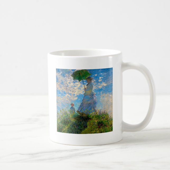 Caneca De Café Monet Mulher Guarda-Sol Impressionismo (Direita)