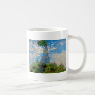 Caneca De Café Monet Mulher Guarda-Sol Impressionismo