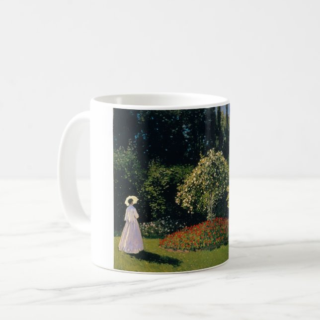 Caneca De Café Monet - Mulher no Jardim (Frente Esquerda)