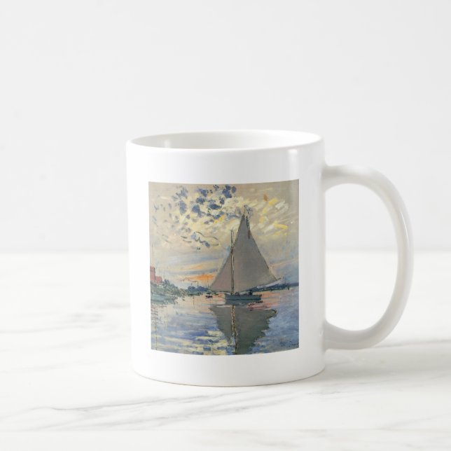 Caneca De Café Monet Sailboat French Impressionism Classic Art (Direita)